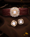 Jewelry set with a bracelet and earrings on a dark background