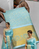 Sky Blue Zari Kanjivaram Saree