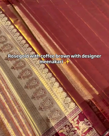 Kanchana Rosegold Tissue Silk Elegance Saree