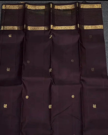 Maroon Golden Zari Checks Silk Saree