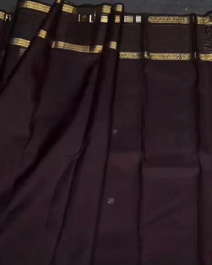 Maroon Golden Zari Checks Silk Saree