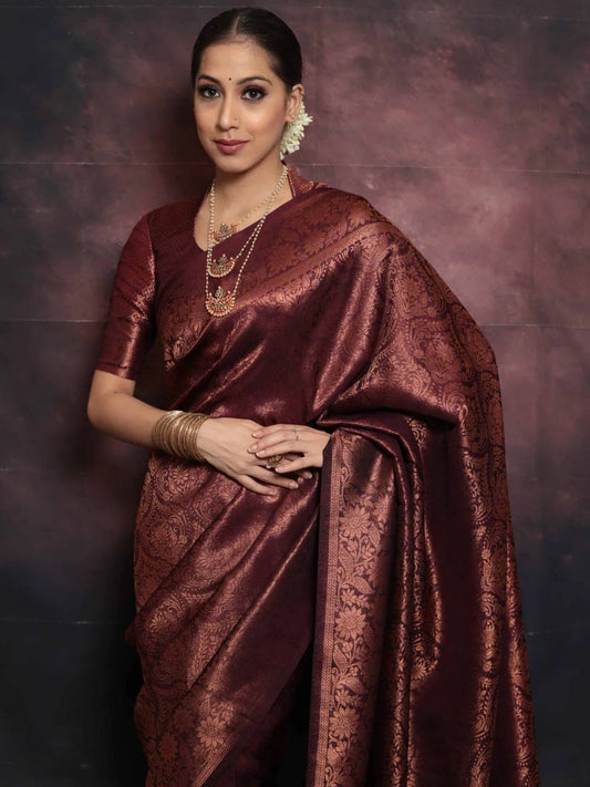 Organic Banarasi Wedding Saree – Lightweight & Breathable