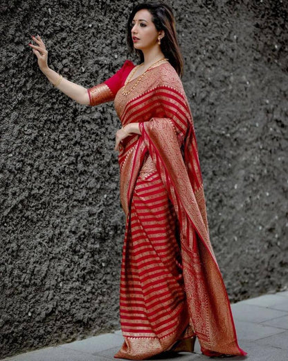 Pure Soft Khadi Georgette Silk Saree with Rich Zari Weaving