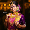 Royal Magenta Kanchipuram Silk Saree with Gold Zari Work