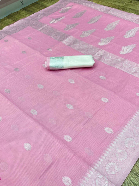 Lilan Soft Cotton Slab Weaving Saree with Rich Blouse