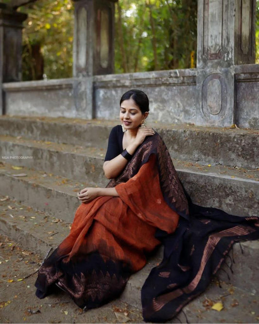 Lilan Soft Cotton Saree with Rich Weaving Blouse