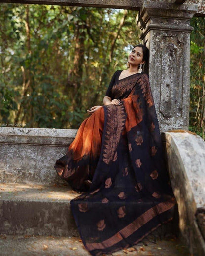 Lilan Soft Cotton Saree with Rich Weaving Blouse