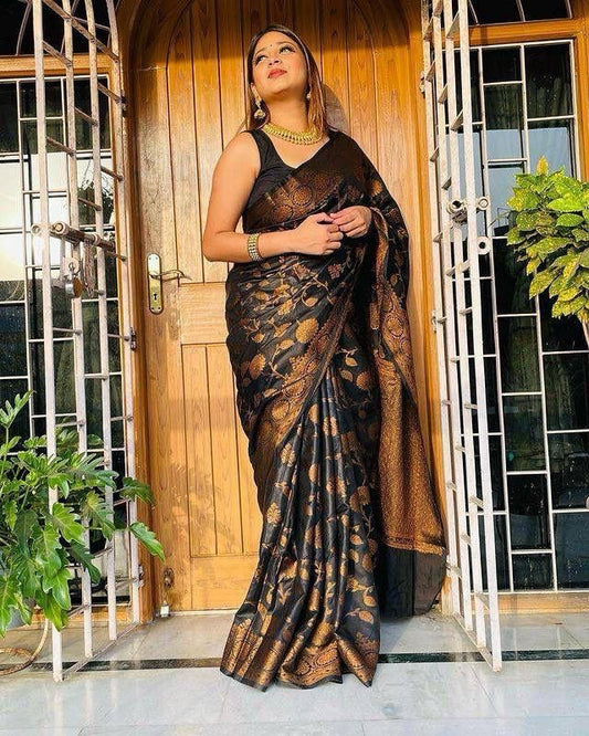 Graceful Organic Banarasi Lichi Silk Saree