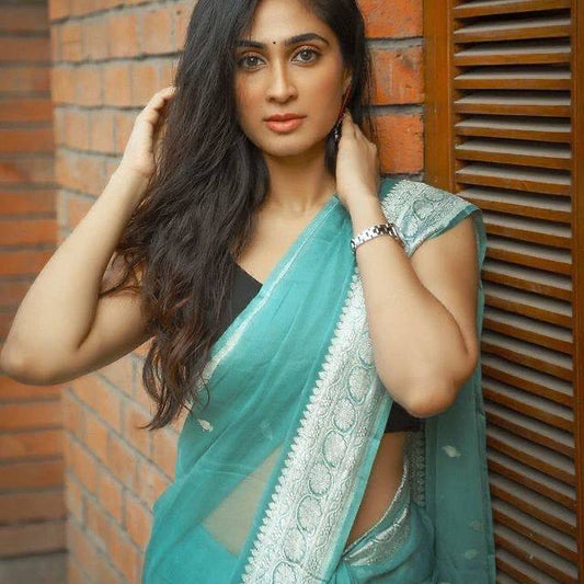Softloom Saree Made from Lilan Cotton Featuring Slab Texture and Designer Blouse