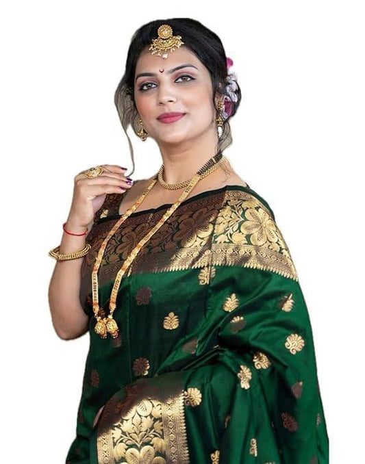 Banarasi Wedding Saree Made from Organic Lichi Silk