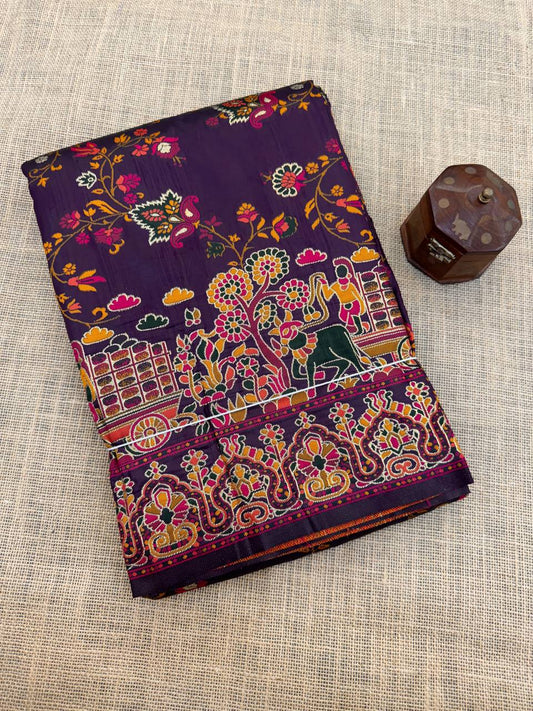 Rajwadi Pashmina Silk Weaving Saree with Kashmiri Pallu
