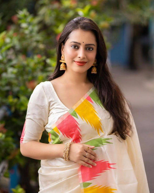 Ultra Light Organic Banarasi Lichi Silk Wedding Saree