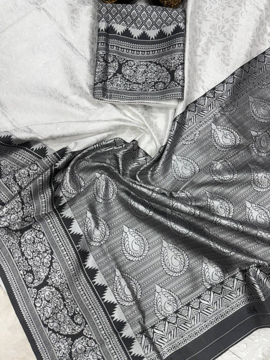 Rich Drape Organic Banarasi Lichi Silk Wedding Saree