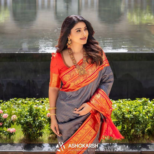 Lightweight Lichi Silk Banarasi Wedding Saree for Festive Wear
