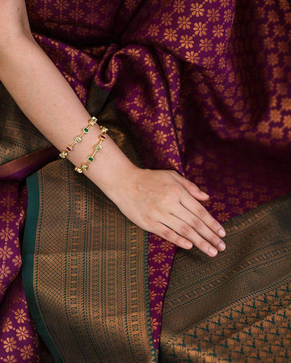 Statement Bridal Saree with Banarasi Art on Lichi Silk