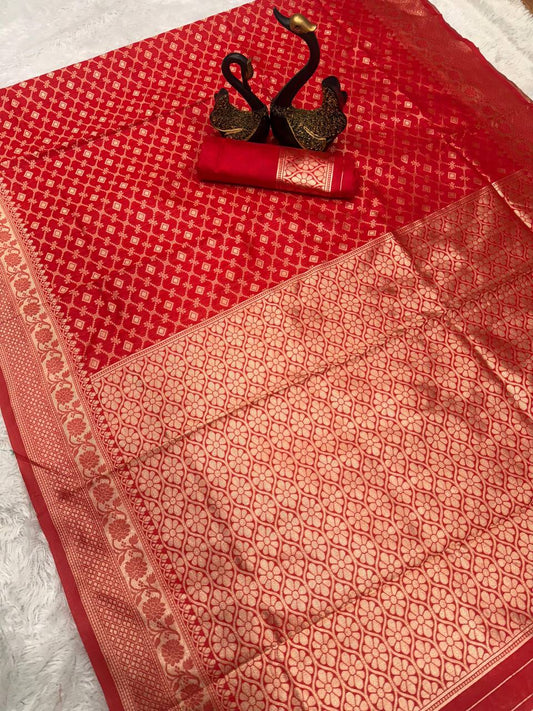 Pureform Saree Designed in Organic Banarasi Lichi Silk for Wedding Wear