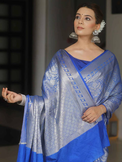 LuxeCraft Saree Designed in Organic Banarasi Lichi Silk