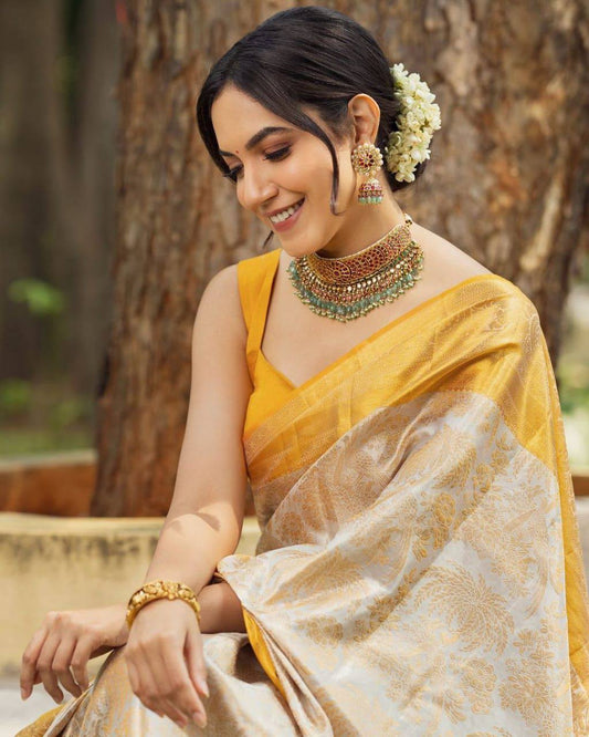 Premium Comfort Organic Banarasi Lichi Silk Wedding Saree