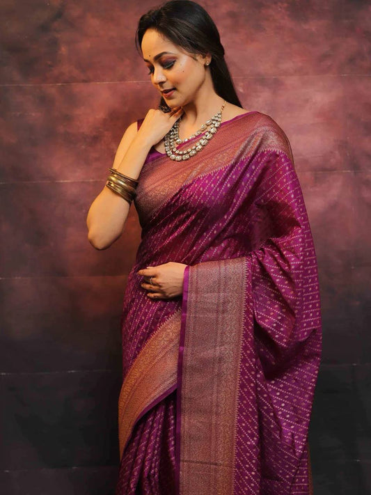 Premium Comfort Organic Banarasi Lichi Silk Wedding Saree