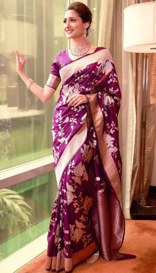 Soft & Comfortable Organic Banarasi Lichi Silk Wedding Saree