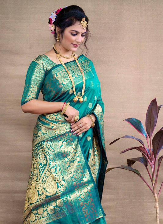 Banarasi Wedding Saree Made from Organic Lichi Silk