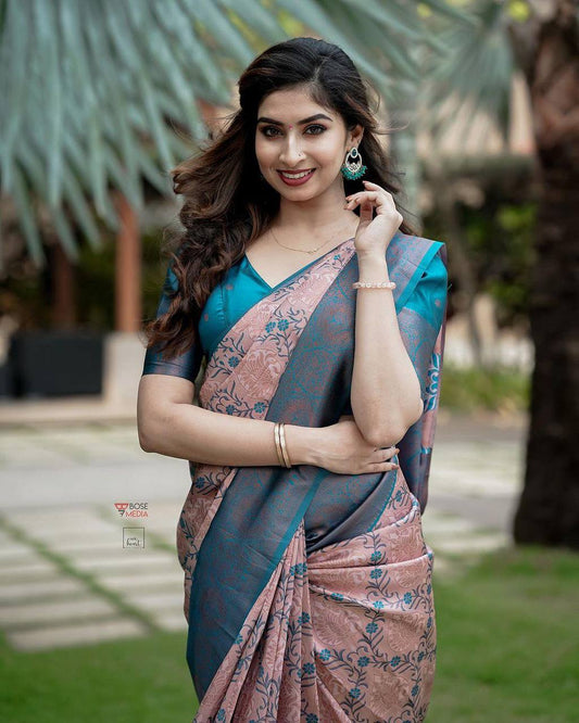 Heavy Look Organic Banarasi Lichi Silk Wedding Saree
