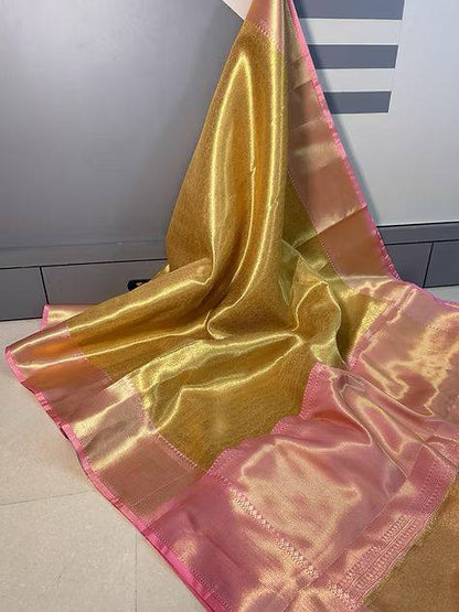 Rani Mukherji Inspired Premium Tissue Silk Saree with Rich Pallu