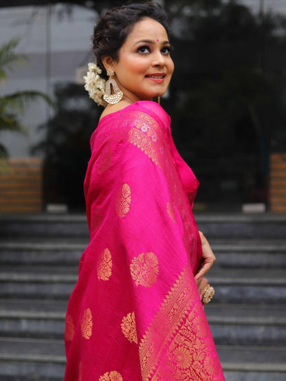 Soft & Lightweight Lichi Silk Banarasi Wedding Saree